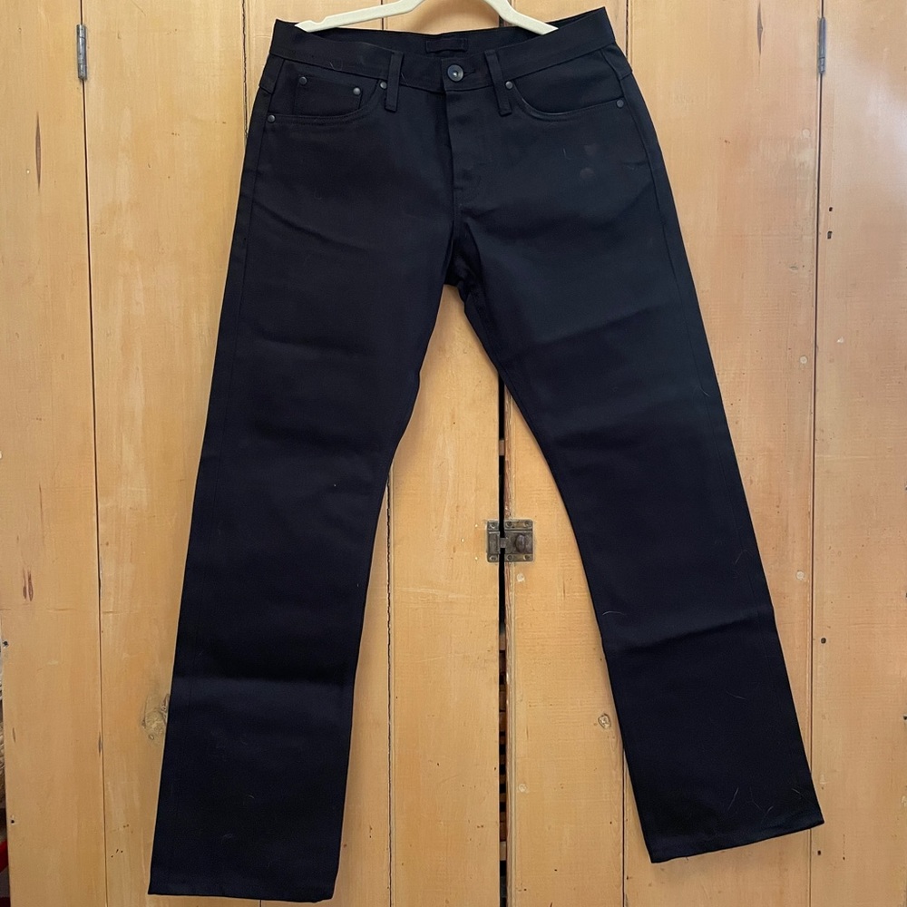Unbranded Brand 12.5 oz Selvedge Straight fit Chinos Black 32x32